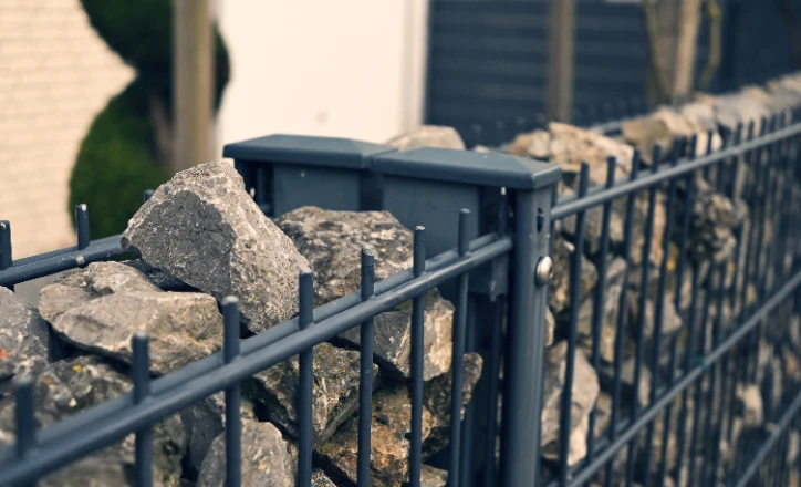 Gabion Wall with Posts