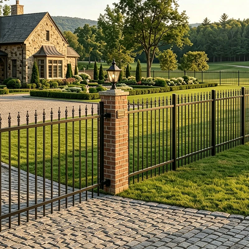Double-Rail Flat-Top Spear Wrought Panel
