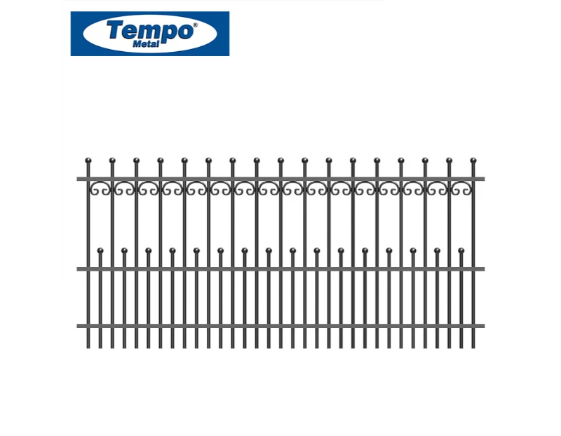 Staggered Ball & Vine Metal Fence