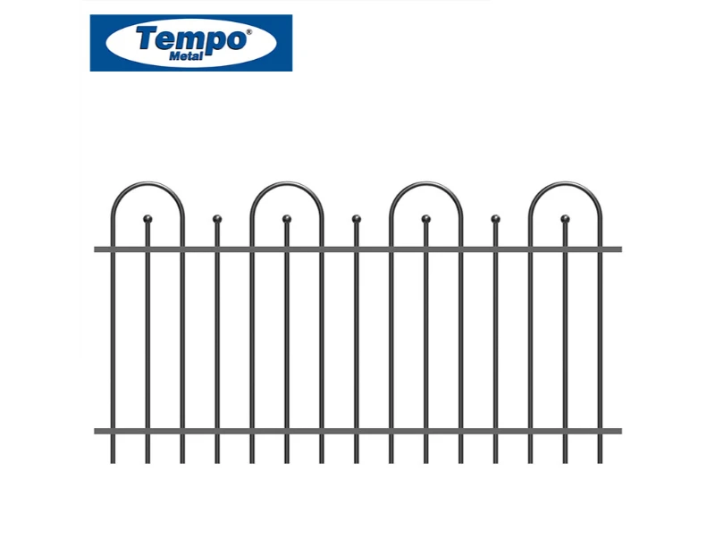 Arched Ball Top Wrought Iron Panel