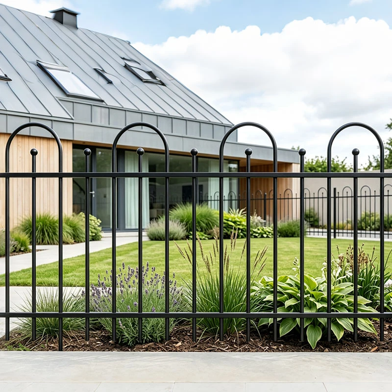 Arched Ball Top Wrought Iron Panel