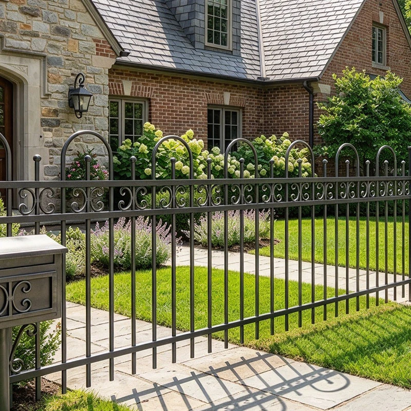 Arched Top Ball Finial C-Scroll Panel