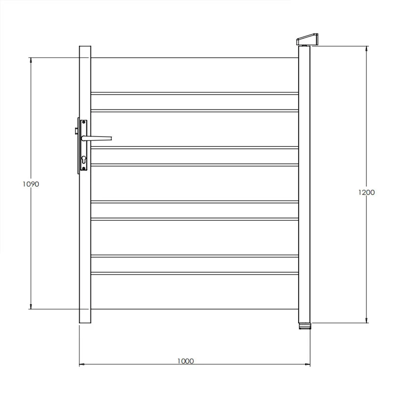 Horizontal Slat Aluminum Gate