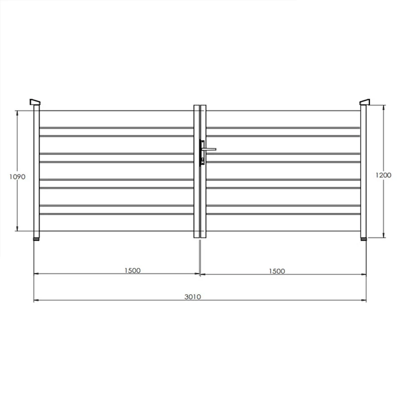 Aluminum Horizontal Slat Double Gate