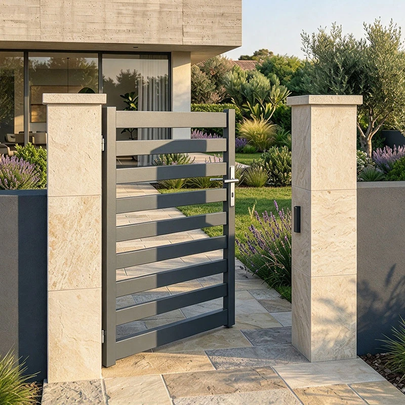 Horizontal Slatted Aluminum Louver Gate