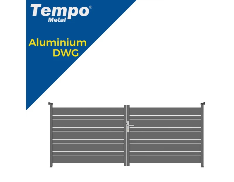 Aluminum Horizontal Slat Double Gate
