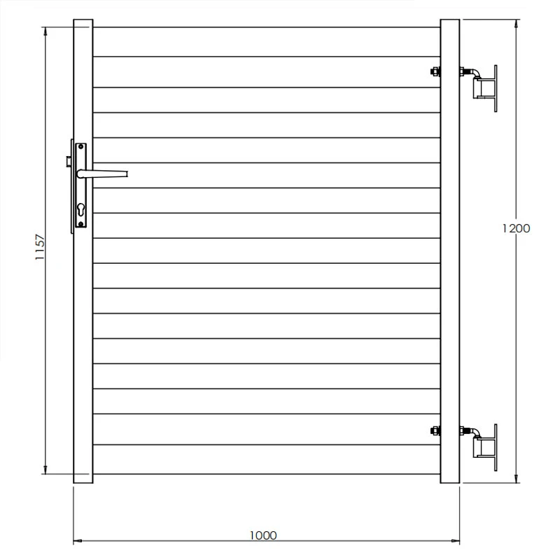 Horizontal Slatted Aluminum Louver Gate