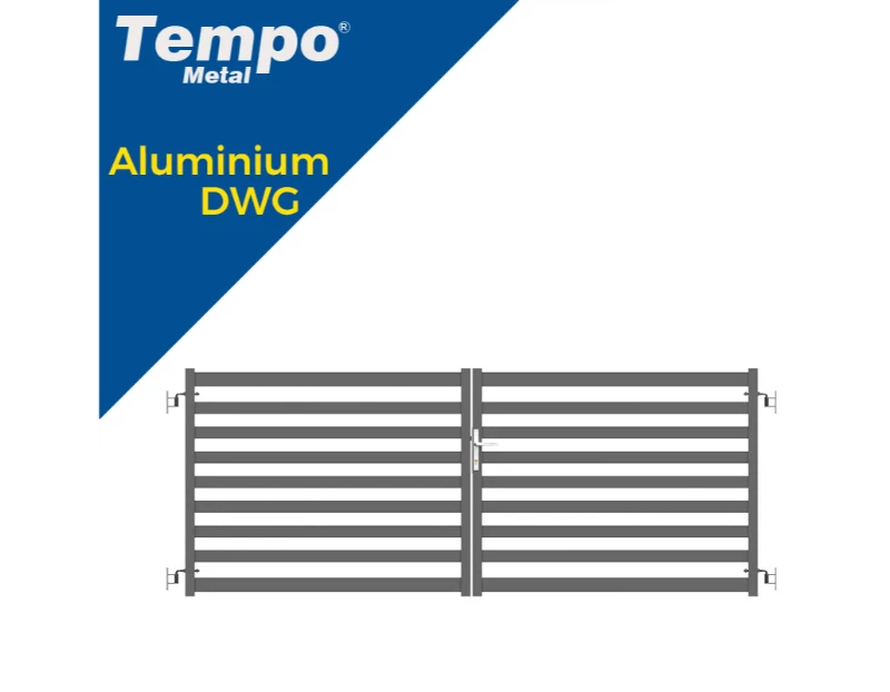 Aluminum Horizontal Slat Double Gate