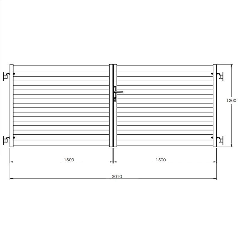 Aluminum Horizontal Slat Double Gate