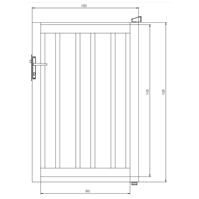 Aluminum Vertical Slat Garden Gate