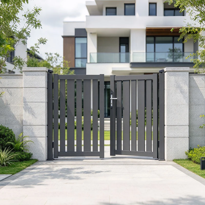 Vertical Slat Double Swing Aluminum Gate