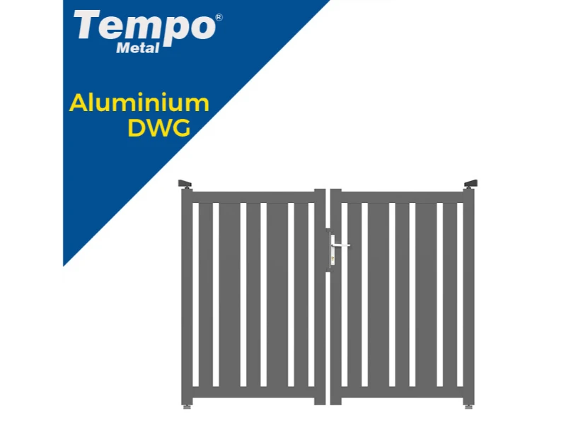 Vertical Slat Double Swing Aluminum Gate
