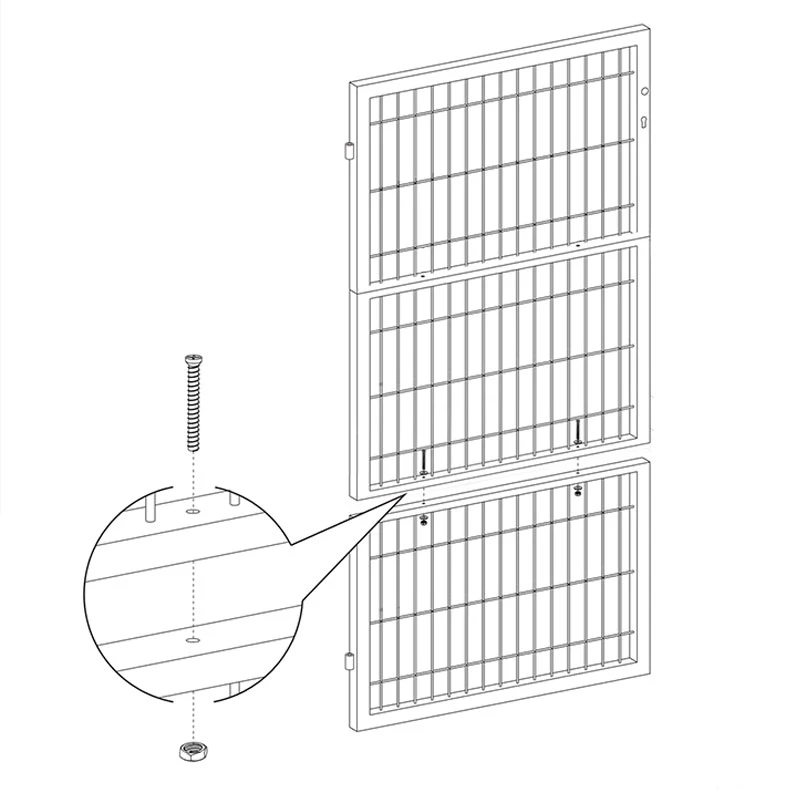 Three-Section Spliced Mesh Gate