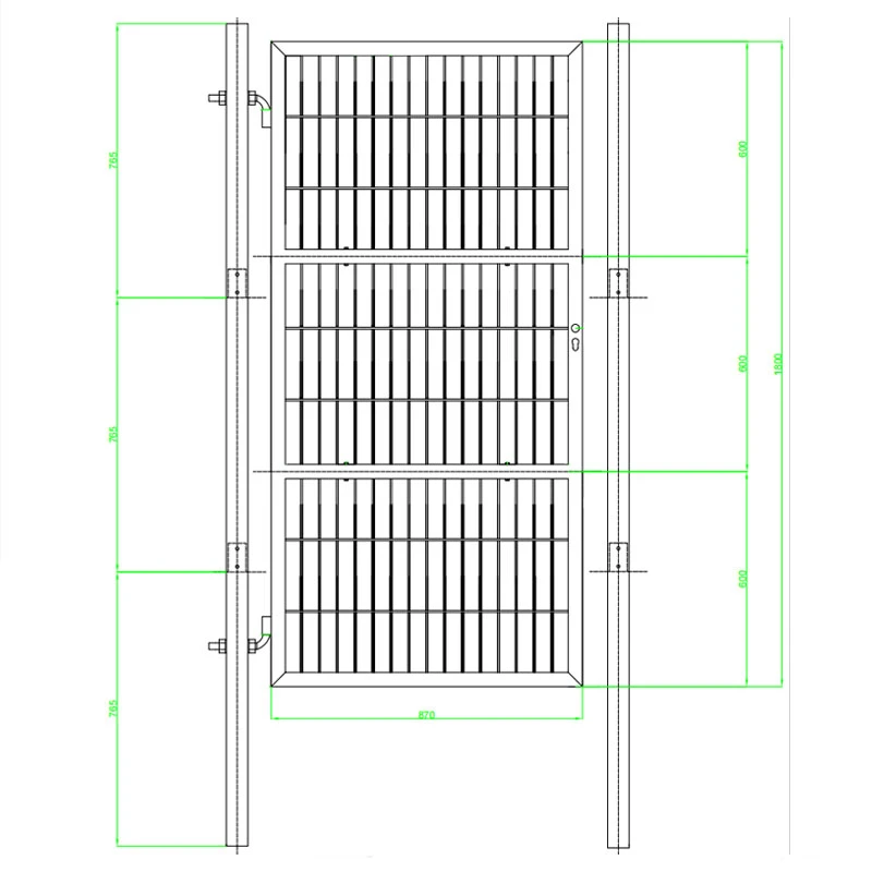 Three-Section Spliced Mesh Gate