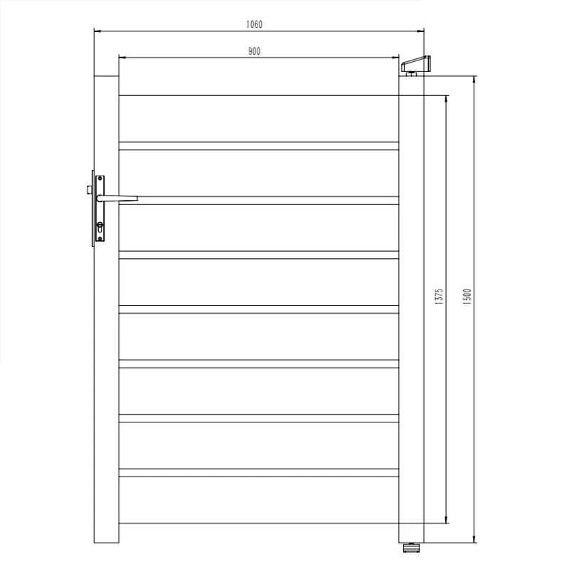 Aluminum Slatted Garden Gate